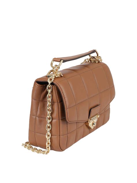 michael kors tan leather bag|michael kors soho large.